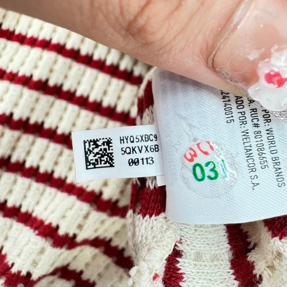 American Eagle M Lived-In Waffle Knit Striped Oversized Sweater Coastal Casual - Picture 12 of 14